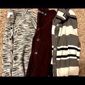 THREE New York & Company 3/4 Sleeve Cardigans XS